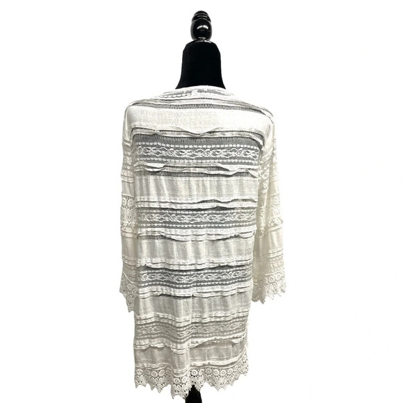 Tempo Paris White Crochet Lace Cover up Resort Wear Summer Small Made in Italy - Picture 2 of 5